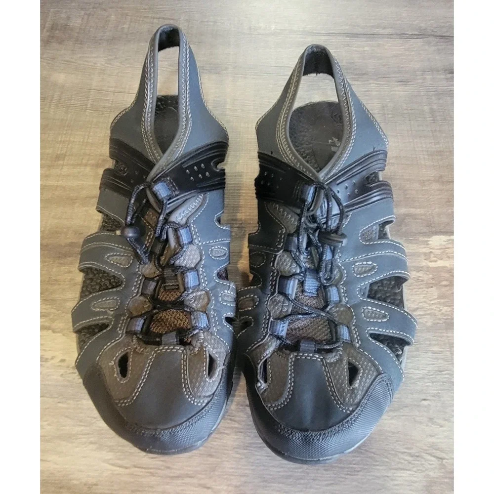 Ozark Trail Sandals Closed Toe Men's‎ 10 Gray Adjustable Comfortable Hiking